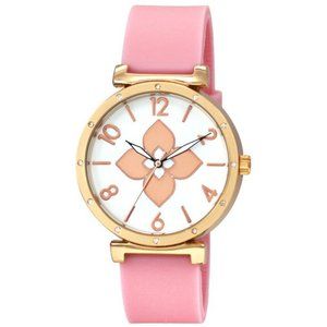 40mm Montres Carlo Fashion Women Flower Pink Leather Band Luxury Dress Watch